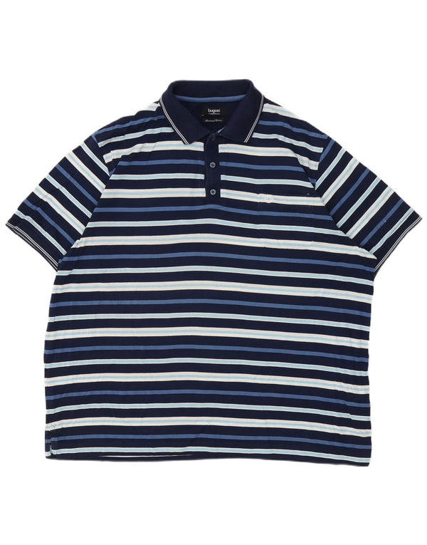 BUGATTI Polo Hombre 3XL Algodón Rayas Azul Marino