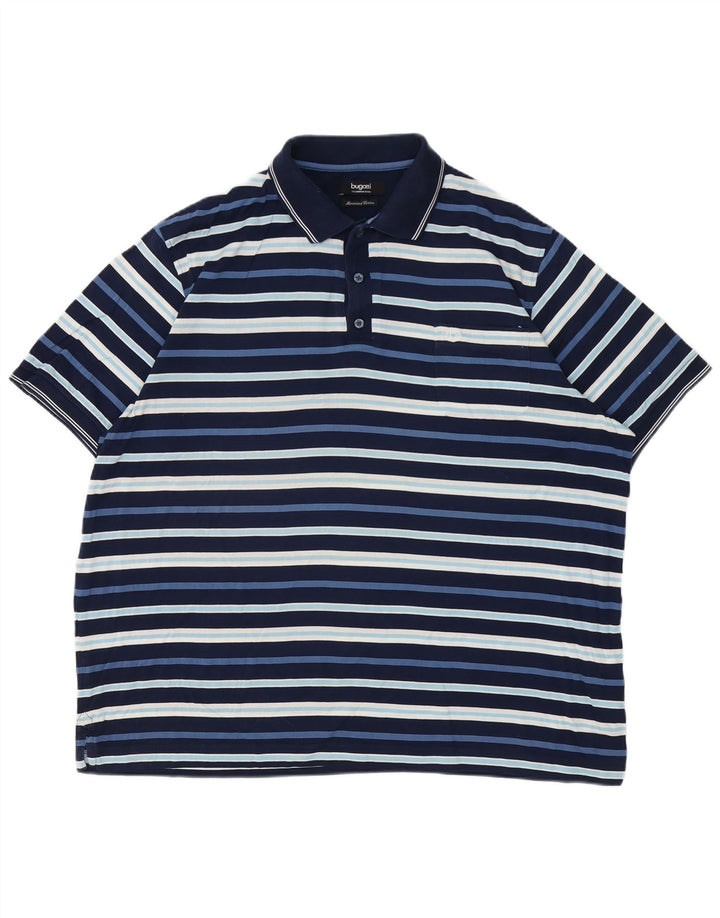 BUGATTI Polo Hombre 3XL Algodón Rayas Azul Marino
