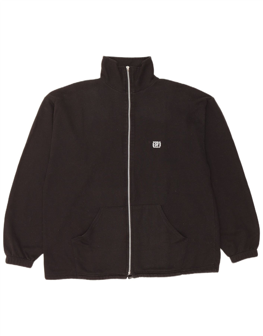 Vintage hombres chándal chaqueta superior XL negro