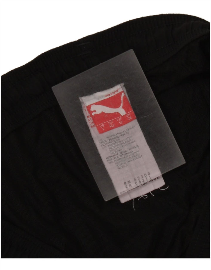 Puma Pantalones cortos deportivos gráficos para niños 11-12 años Negro Poliéster