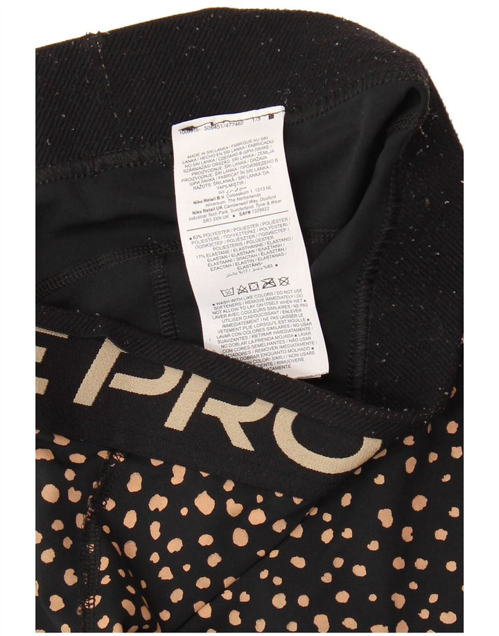 NIKE Leggings capri gráficos para mujer UK 12 Mediano Poliéster con manchas negras