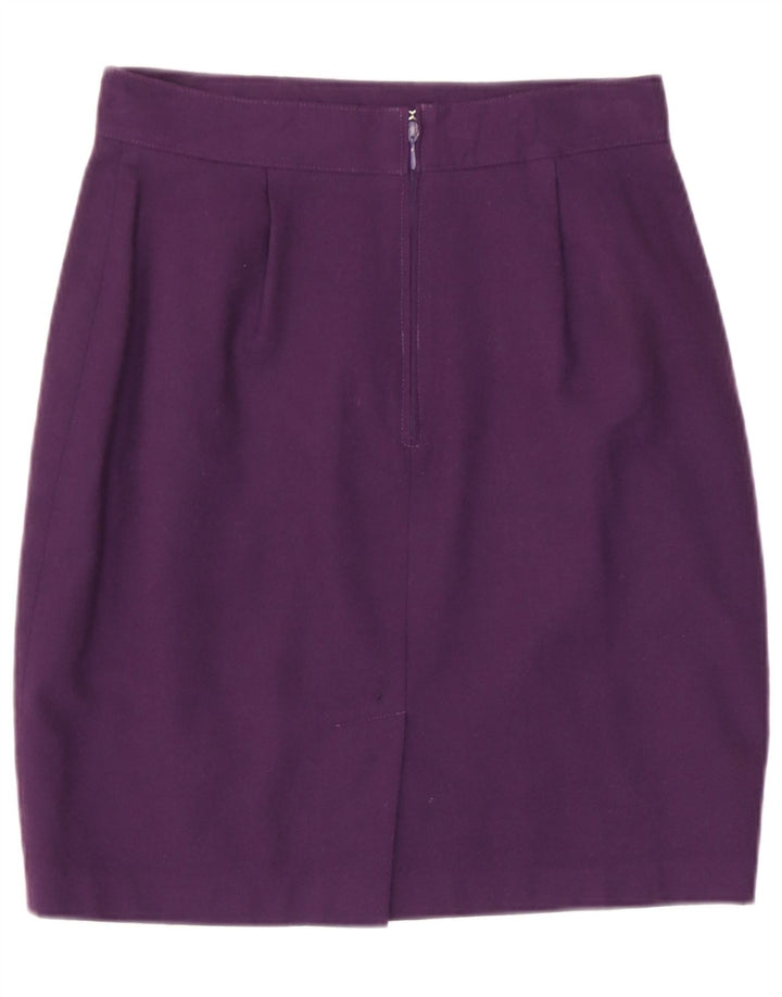 Falda De Tubo Benetton Mujer IT 44 Medium W28 Lana Púrpura