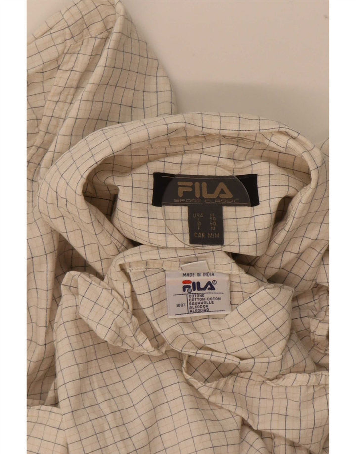 Camisa Fila Hombre Algodón A Cuadros Beige Medio