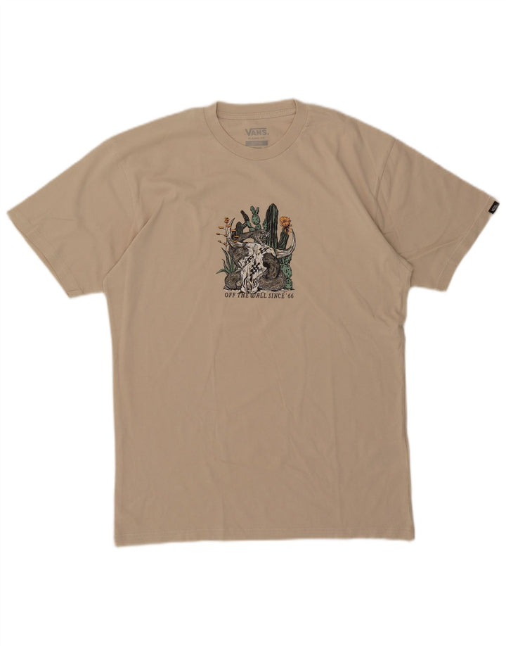 Vans Hombre Classic Fit Graphic Camiseta Top Algodón Beige Medio