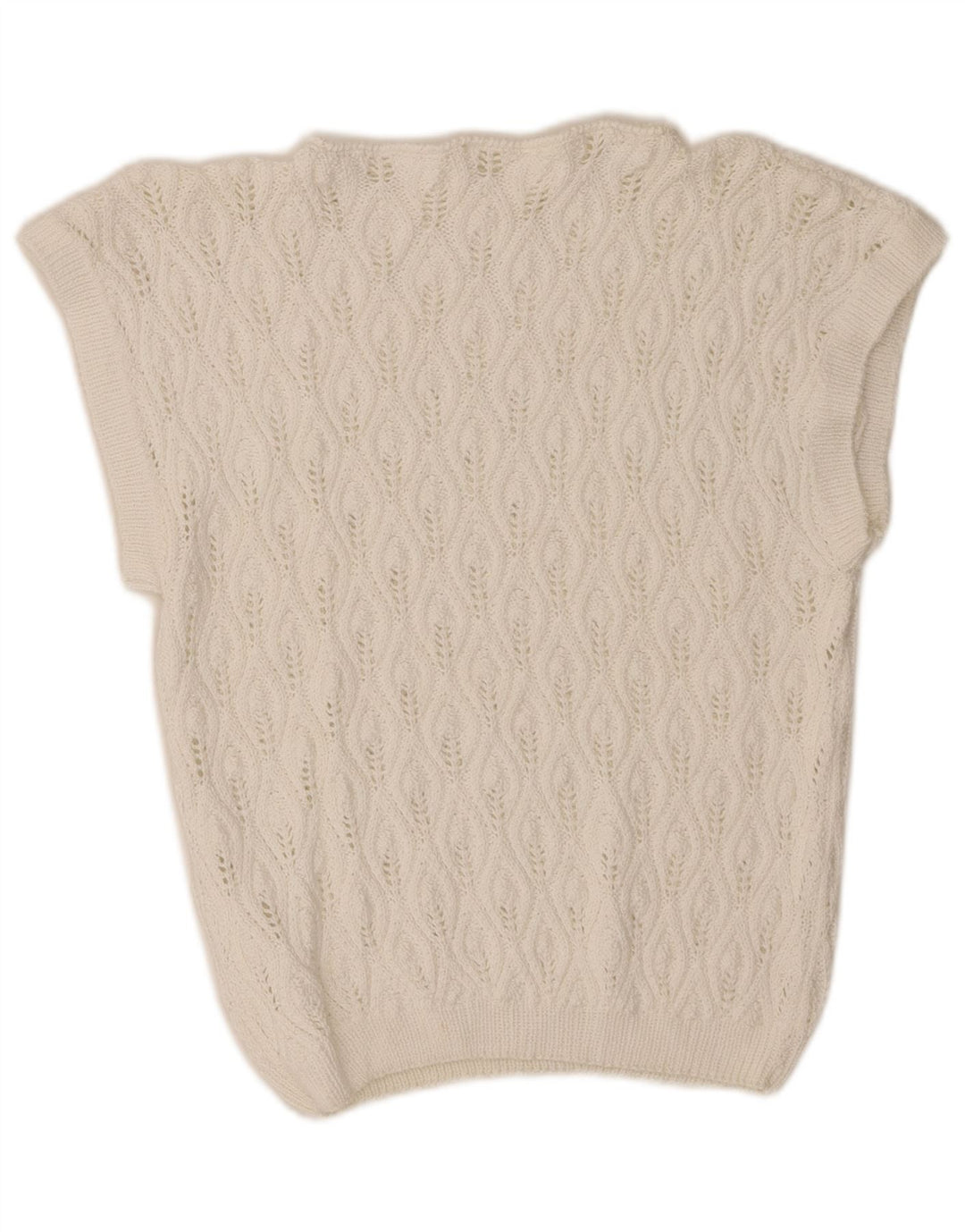 Vintage mujer chaleco camiseta sin mangas Reino Unido 10 pequeño blanco