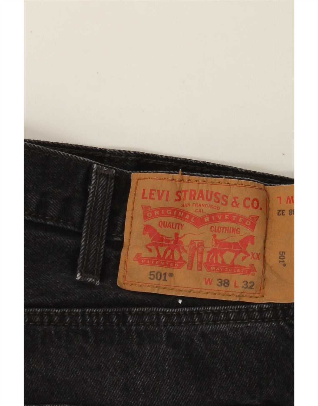 LEVI'S Jeans rectos 501 para hombre W38 L32 Algodón negro