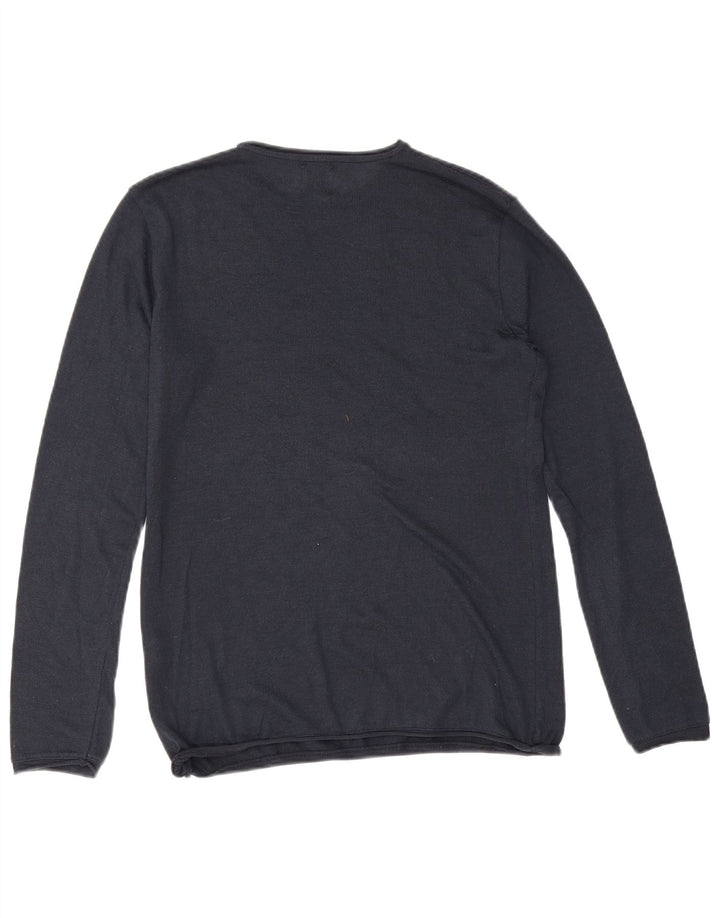 Zara Hombre Jersey Cuello Redondo Jersey Small Azul Marino Algodón