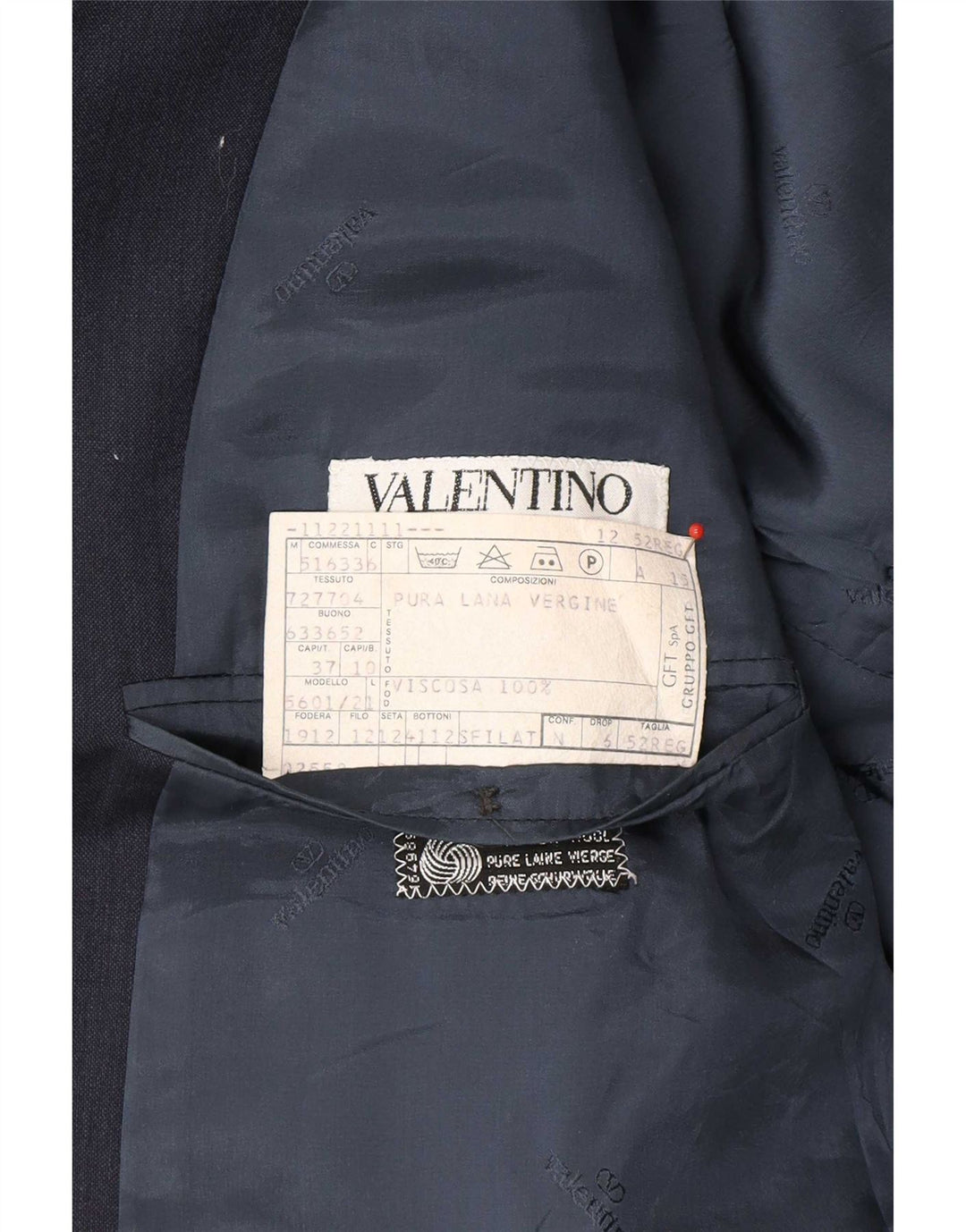 Valentino Chaqueta tipo blazer de 2 botones para hombre IT 52 XL Lana virgen azul marino