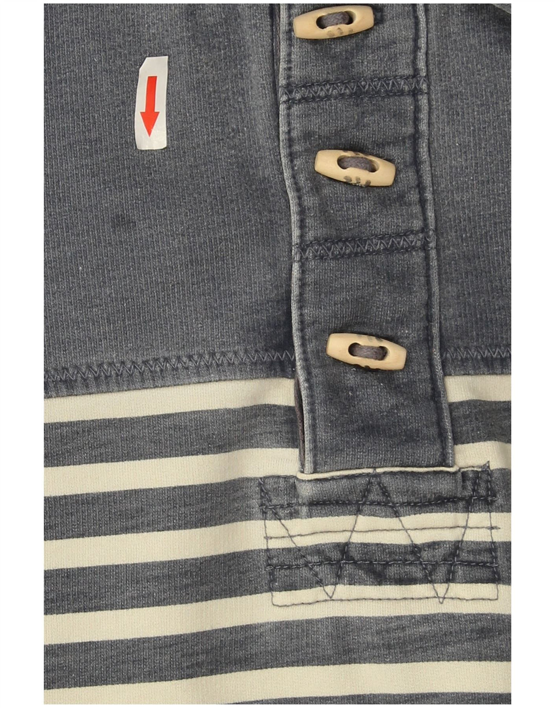 Sudadera con cuello tipo polo para hombre Fat Face Jersey pequeño de algodón a rayas azules