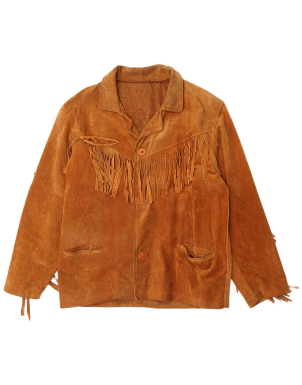 Chaqueta de ante vintage para hombre IT 52 XL Marrón Vaquero