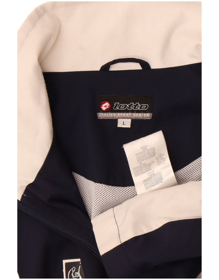 Lotto Hombre Chándal Top Chaqueta Grande Azul Marino Colorblock Poliéster