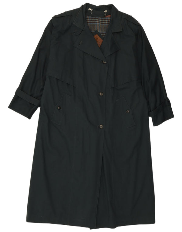 Vintage mujeres suelta ajuste gabardina Reino Unido 14 verde grande