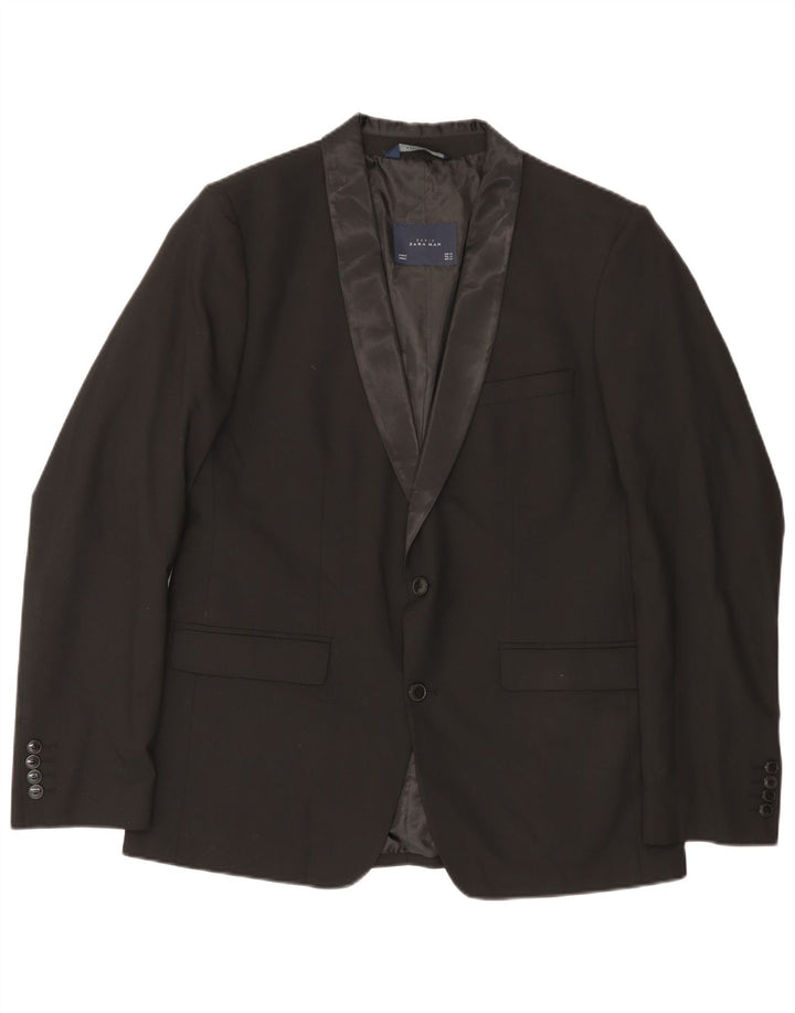 Zara - Chaqueta tipo blazer con 2 botones para hombre, talla 40, color negro