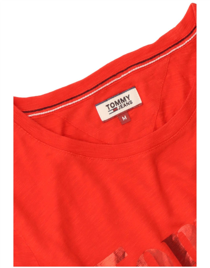 Tommy Hilfiger Camiseta gráfica para mujer Top UK 12 Medium Red