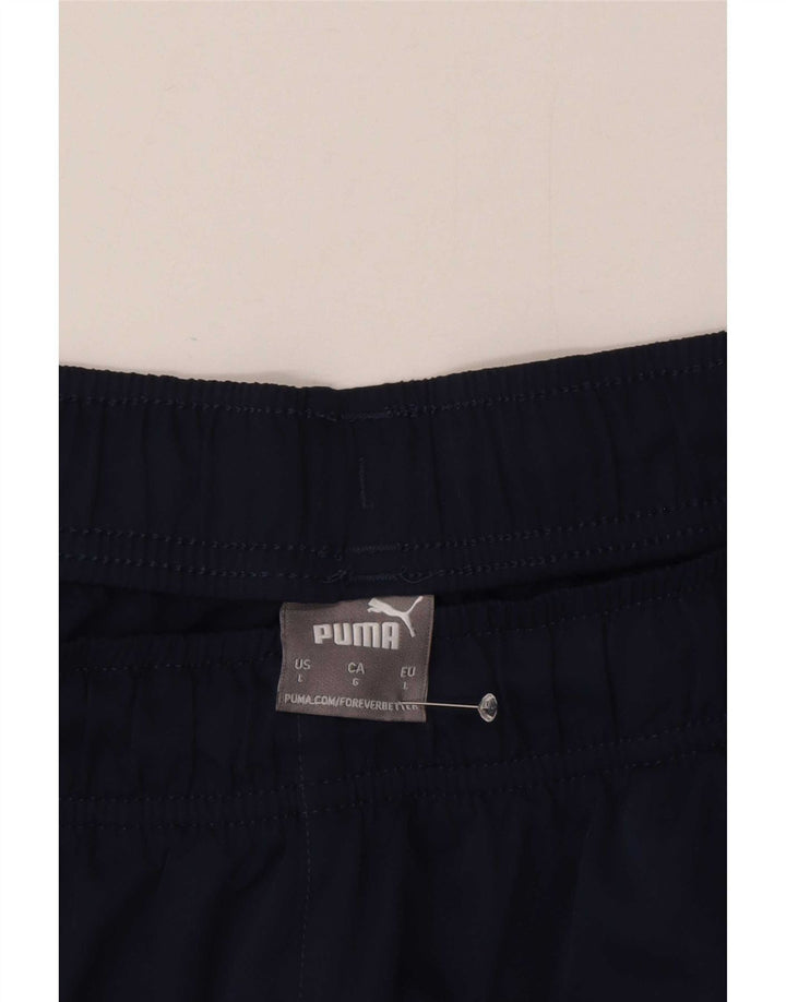 Puma Pantalones cortos deportivos para hombre grande poliéster azul marino