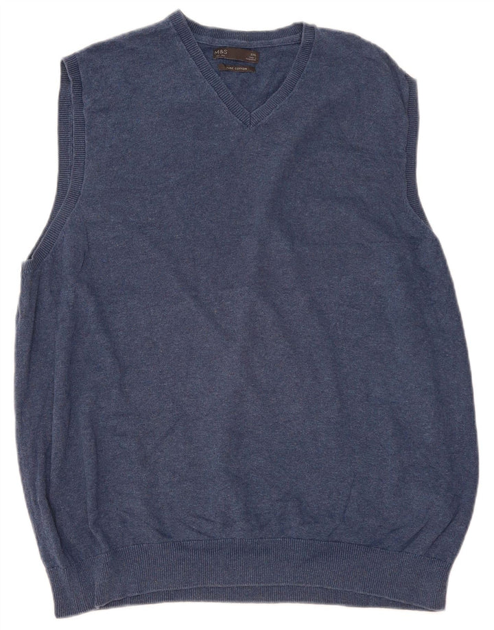 Marks & Spencer - Camiseta sin mangas para hombre, talla 2XL, algodón azul marino