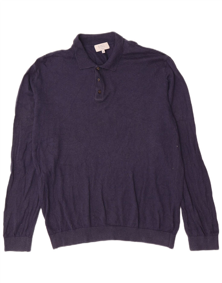 Marks & Spencer Jersey tipo polo para hombre XL Azul marino