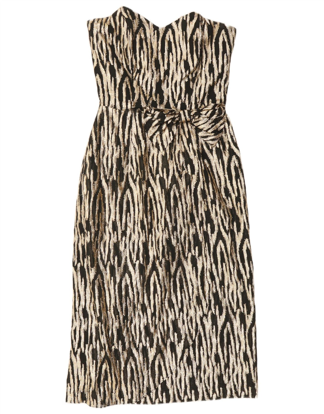 GINA BACCONI Vestido sin tirantes para mujer UK 40 Mediano Estampado animal negro