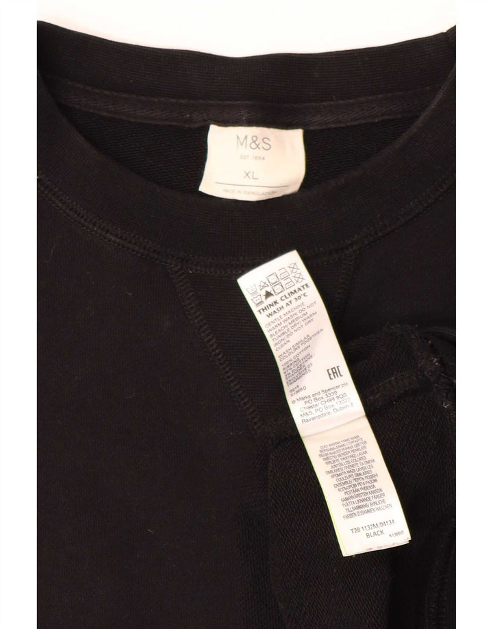 Marks & Spencer Hombre Sudadera Jumper XL Negro Algodón