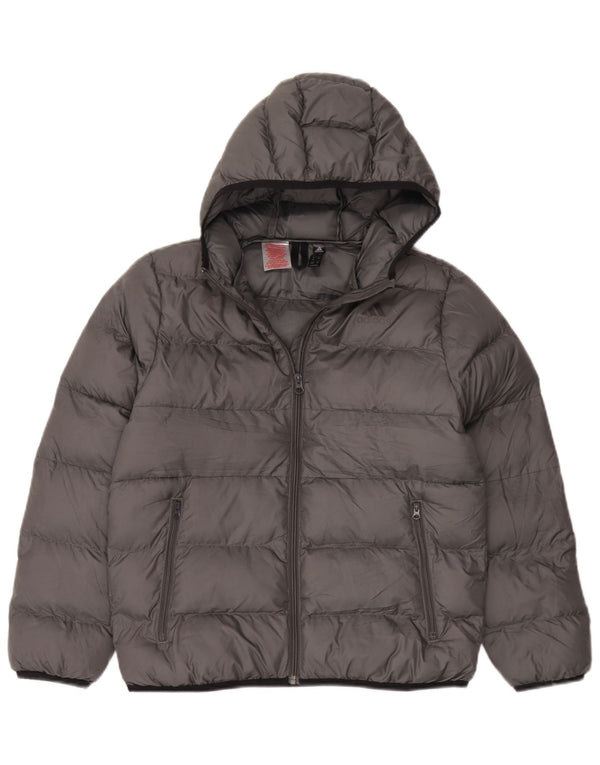 Adidas Chaqueta acolchada con capucha para niño 11-12 años Gris Poliéster