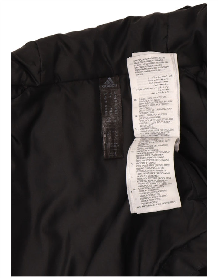 Adidas Chaqueta acolchada con capucha para mujer Reino Unido 12/14 Mediano Negro Poliéster