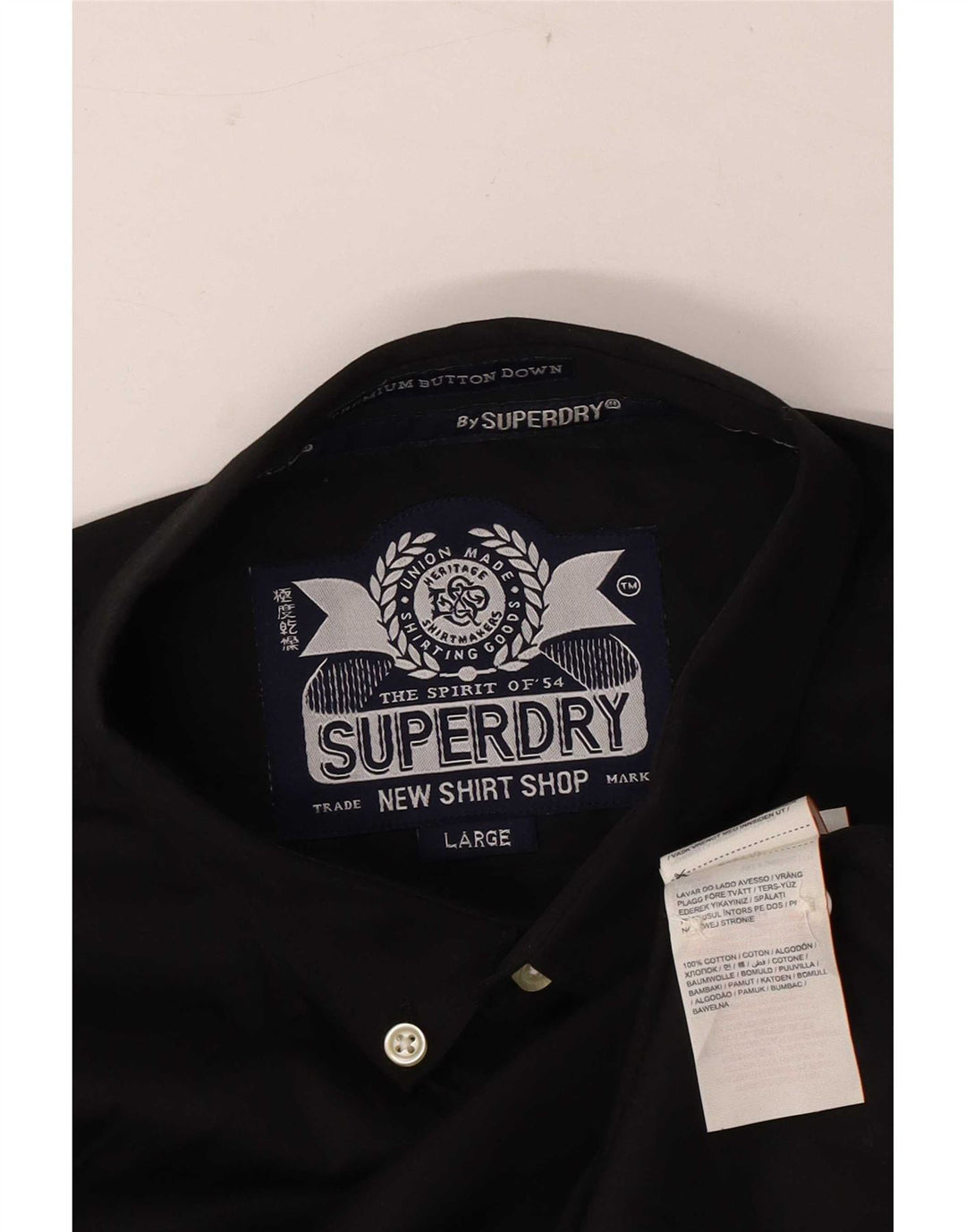 Camisa Superdry Para Hombre Grande De Algodón Negro