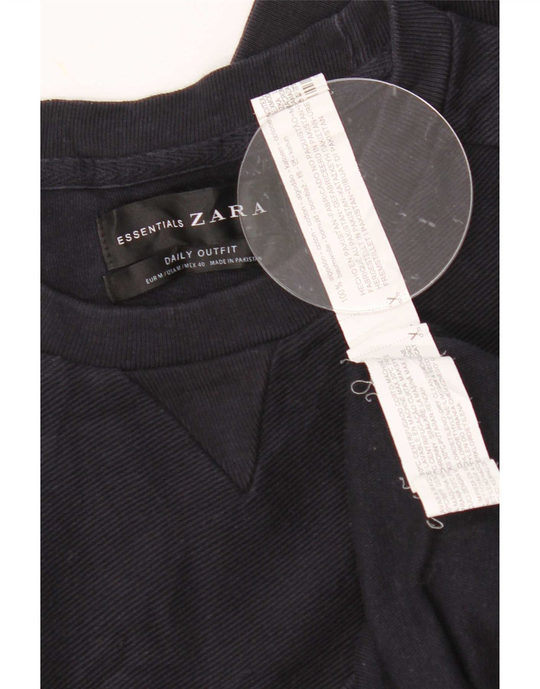 Zara Hombre Sudadera Jumper Medium Azul Marino Algodón