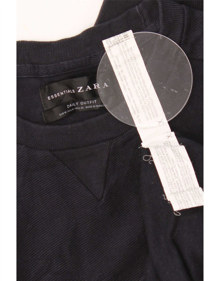 Zara Hombre Sudadera Jumper Medium Azul Marino Algodón