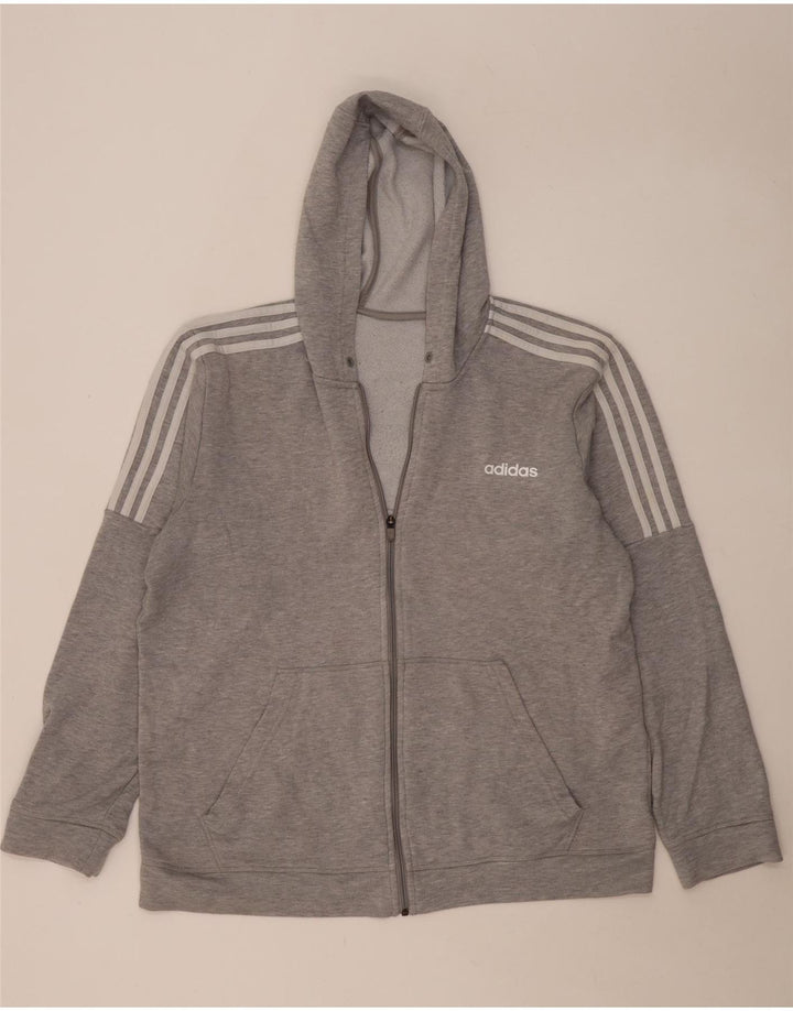 Adidas Sudadera con capucha y cremallera para hombre XL Poliéster gris