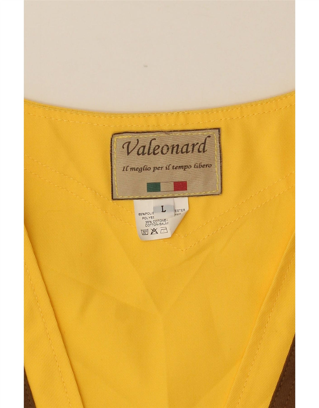 VINTAGE Hombres Utility Gilet Reino Unido 40 Poliéster de bloque de color amarillo grande