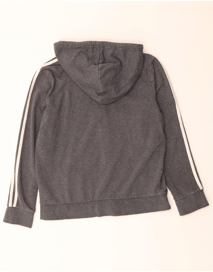 ADIDAS Mens Zip Hoodie Sweater Small Grey Cotton