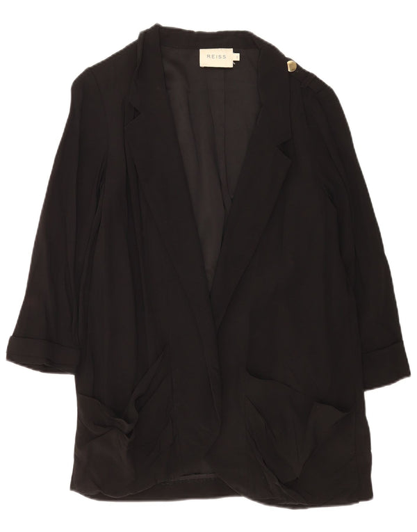 Chaqueta tipo blazer abierta extragrande para mujer Reiss UK 10 Small Acetato negro