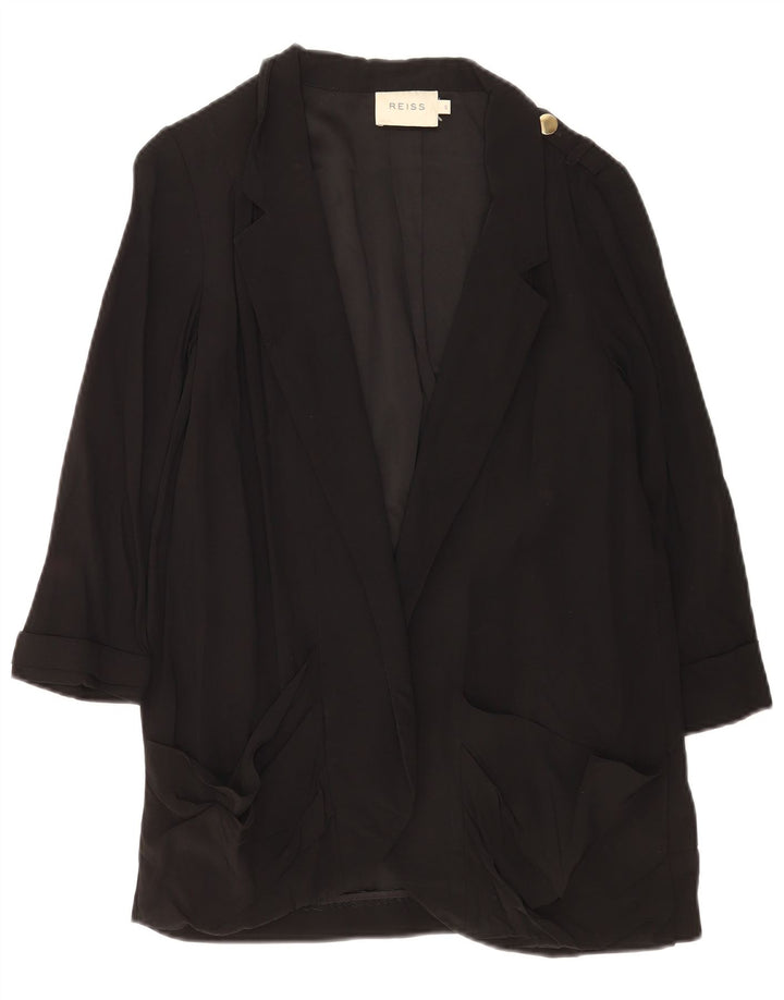 Chaqueta tipo blazer abierta extragrande para mujer Reiss UK 10 Small Acetato negro