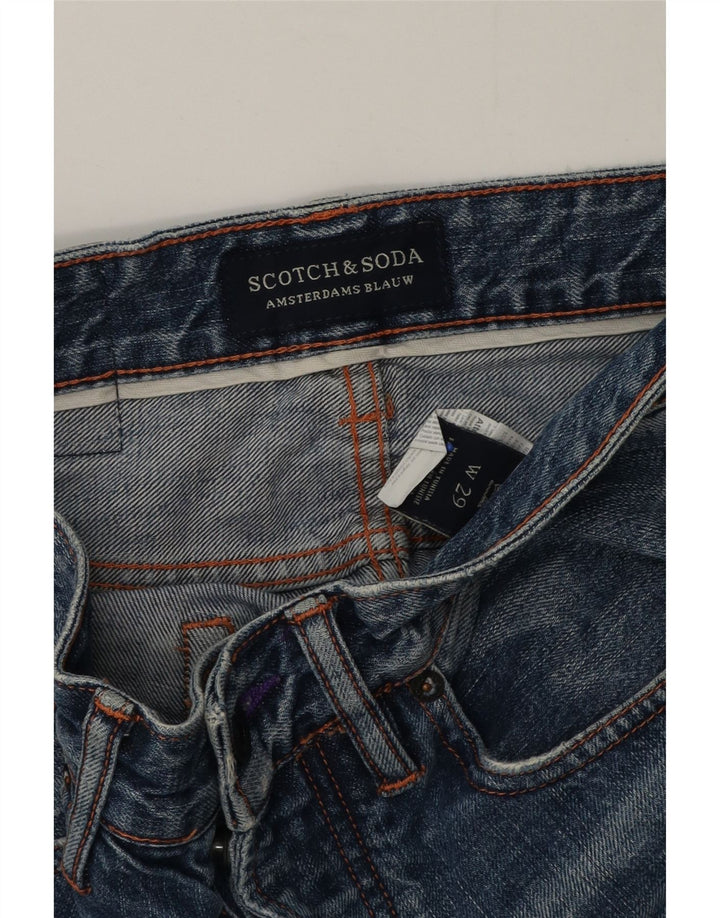 Pantalones cortos de mezclilla desgastados para hombre Scotch & Soda W29 Algodón azul pequeño