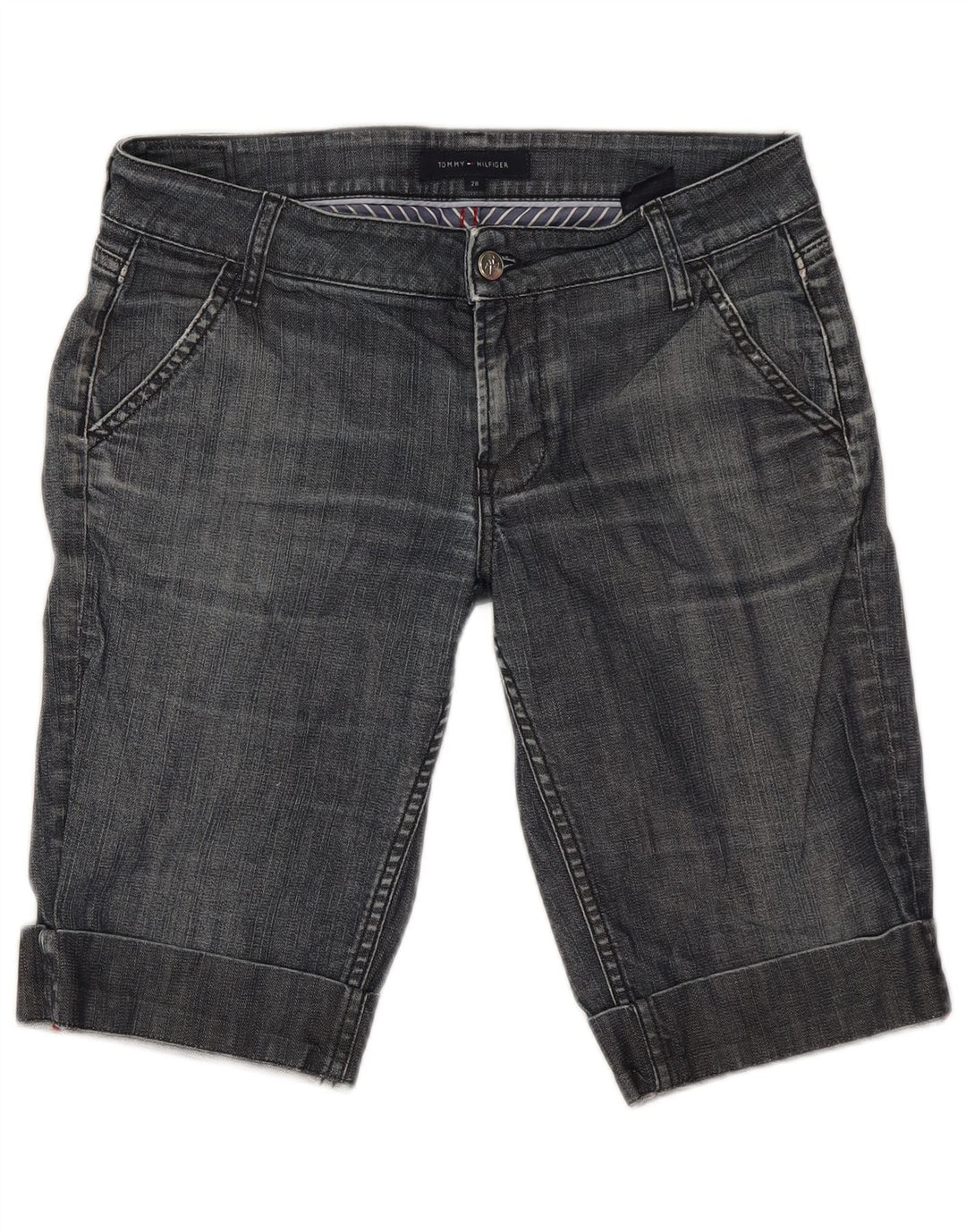 Shorts Tommy Hilfiger Mujer Bermudas Vaqueras W28 Algodón Azul Medio
