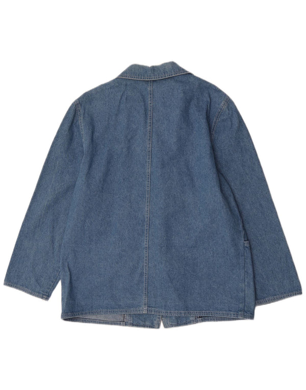 Vintage mujer 1 botón denim Blazer chaqueta Reino Unido 16 azul grande