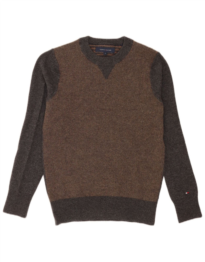 Tommy Hilfiger Jersey De Cuello Redondo Para Hombre Pequeño Gris Colorblock