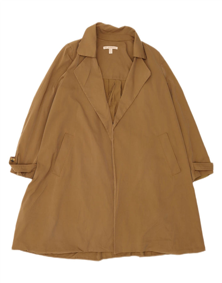 Vintage mujer abierta gabardina Reino Unido 10 pequeño marrón