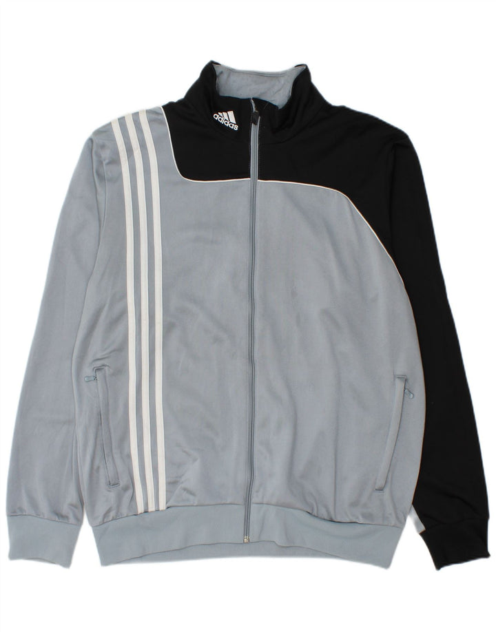 Adidas - Chaqueta de chándal para hombre, talla 40/42, color gris medio, poliéster