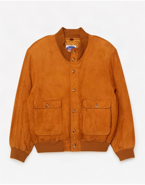 Chaqueta bomber de ante para hombre Evolution UK 44 2XL Cuero beige
