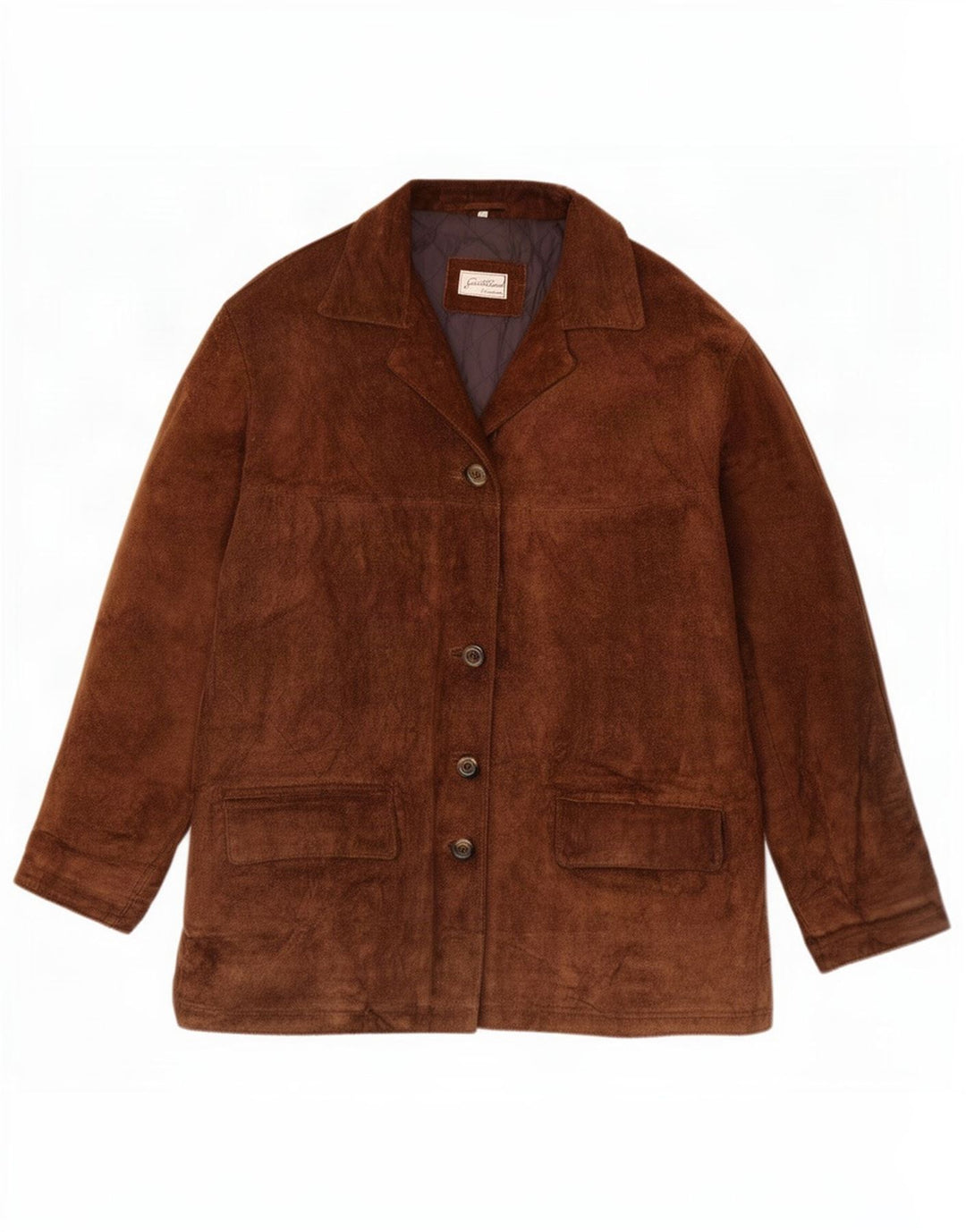 Vintage mujer chaqueta de ante de gran tamaño IT 42 Marrón Medio