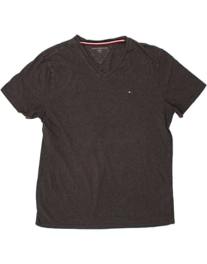 TOMMY HILFIGER Mens T-Shirt Top Large Grey Cotton Vintage Tommy Hilfiger and Second-Hand Tommy Hilfiger from Messina Hembry 