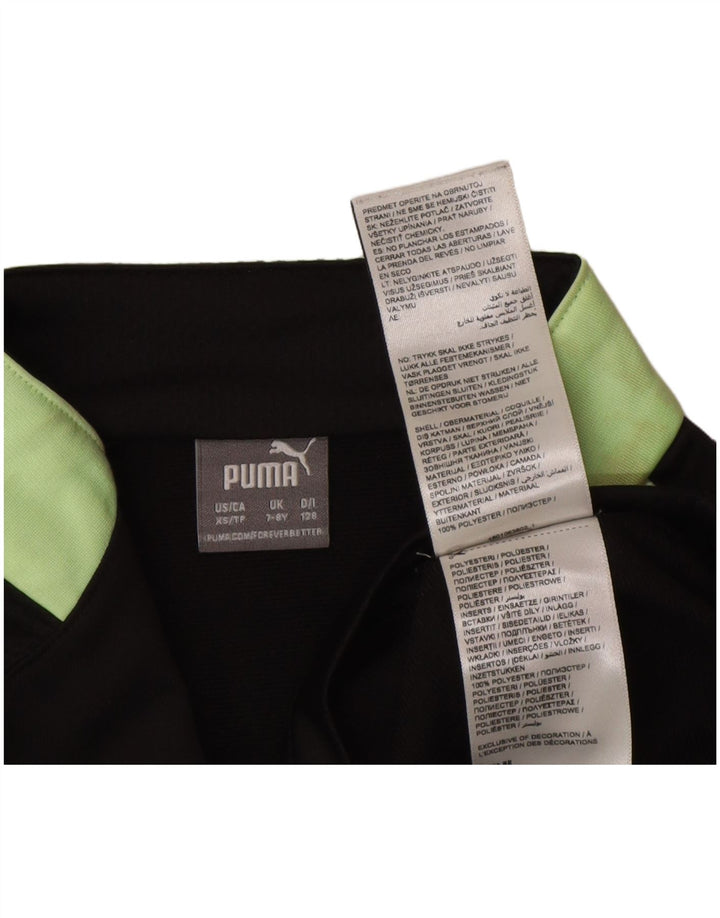 Puma - Chándal con cremallera y cuello para niños, color negro, 7-8 años
