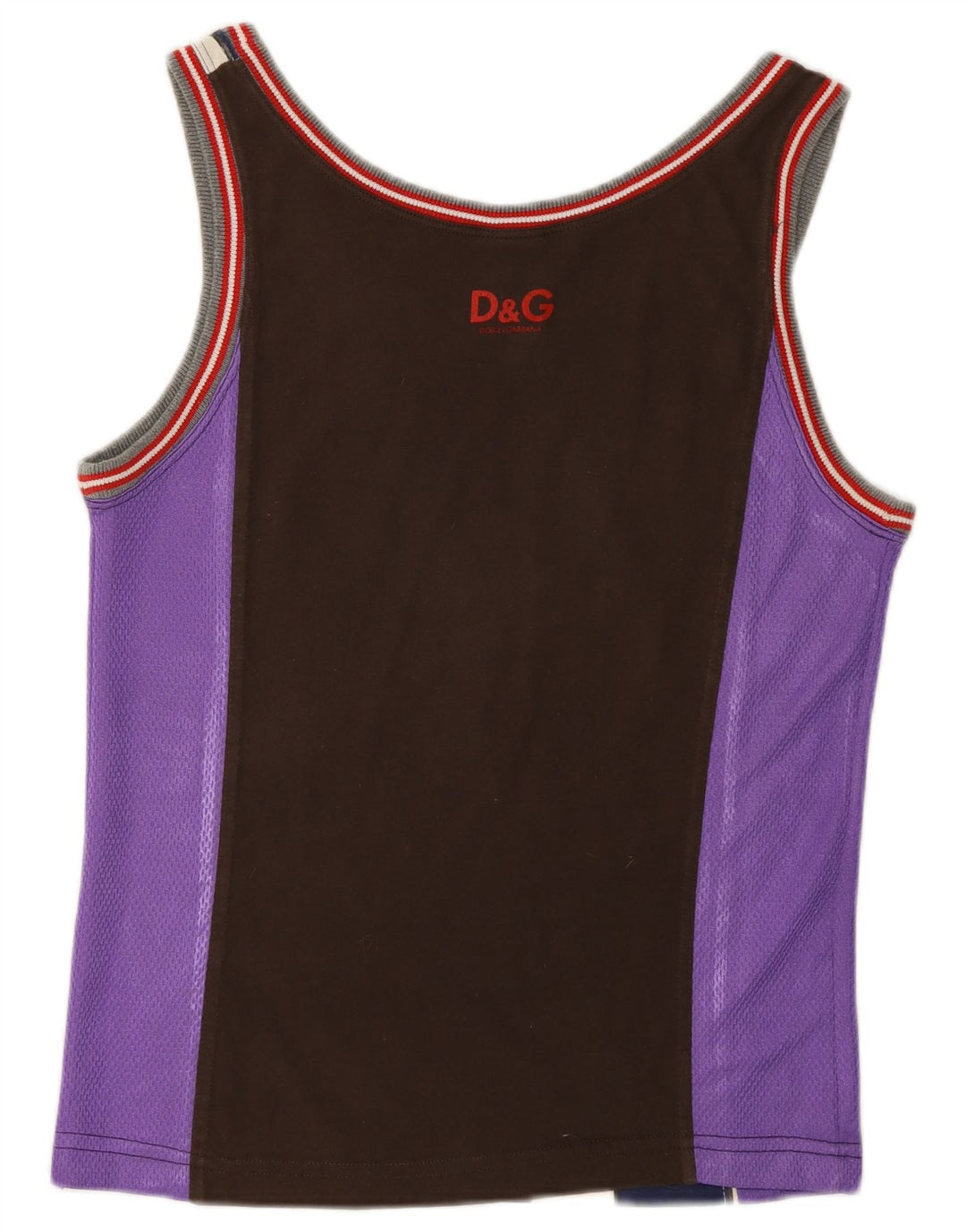 Dolce & Gabbana Top sin mangas gráfico para mujer Reino Unido 12 Diseñador morado mediano