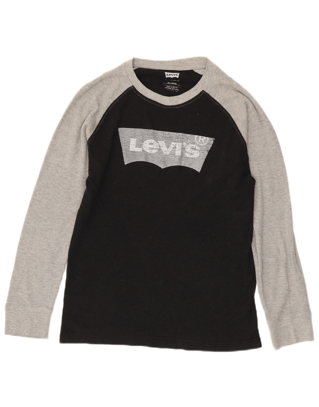 Levi's Camiseta gráfica para niños de manga larga 14-15 años XL Algodón color block negro