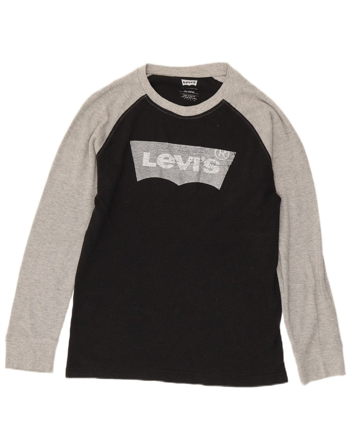 Levi's Camiseta gráfica para niños de manga larga 14-15 años XL Algodón color block negro