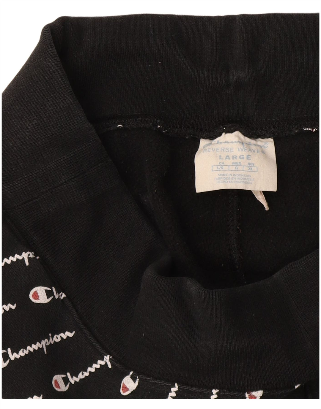 Champion Pantalones De Chándal Con Gráfico De Tejido Inverso Para Hombre Joggers Grande Negro