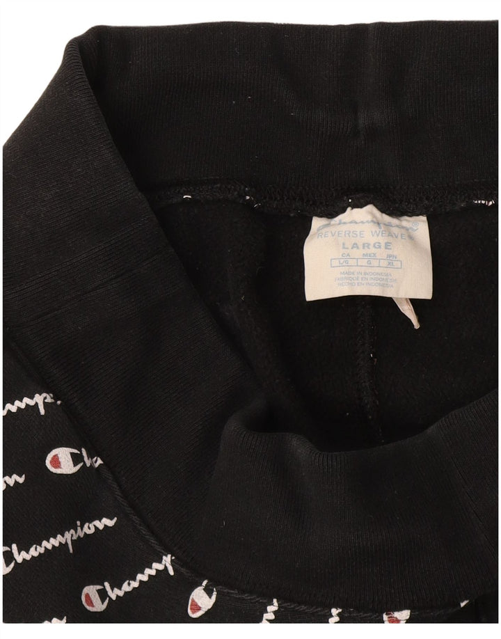 Champion Pantalones De Chándal Con Gráfico De Tejido Inverso Para Hombre Joggers Grande Negro