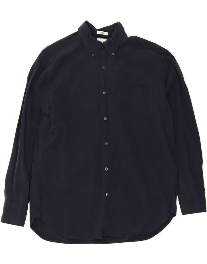 J. CREW Mens Shirt Size 15 1/2 Medium Navy Blue Cotton Vintage J. Crew and Second-Hand J. Crew from Messina Hembry 