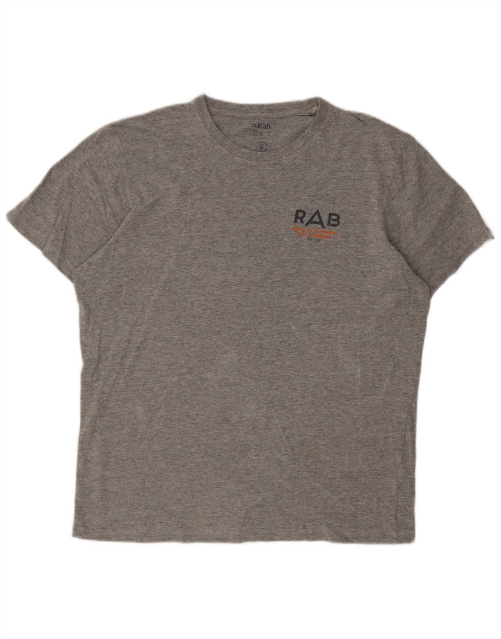 Camiseta con gráfico Rab para hombre Top de algodón moteado gris medio